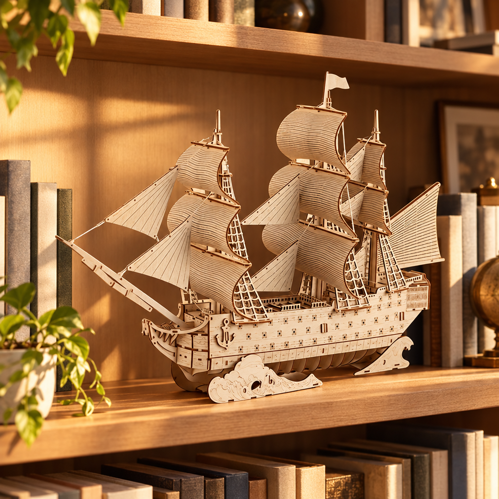 Le Vaisseau Amiral sur une étagère de bibliothèque