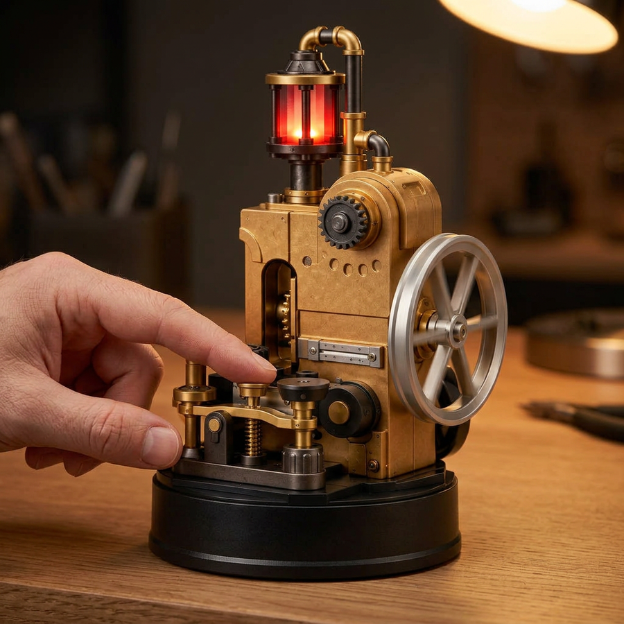 Schritt 3 beim Aufbau: In Gang setzen – Mechanisches Modell – Der Morse-Telegraf der Industriestadt