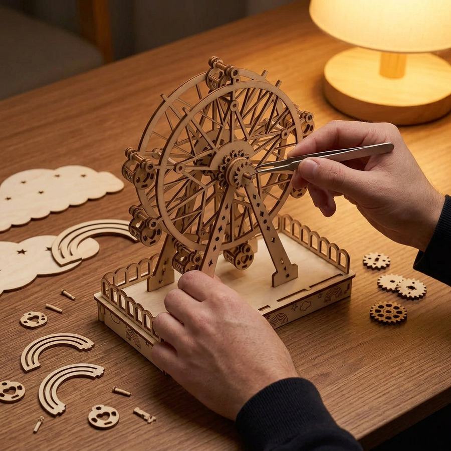 Step 2 of the build: Assemble – Wooden Ferris Wheel Kit — The Little Rainbow Ferris Wheel