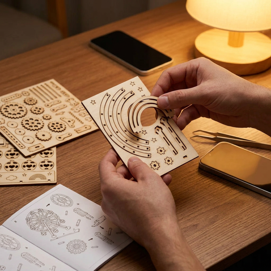 Step 1 of the build: Pop out – Wooden Ferris Wheel Kit — The Little Rainbow Ferris Wheel