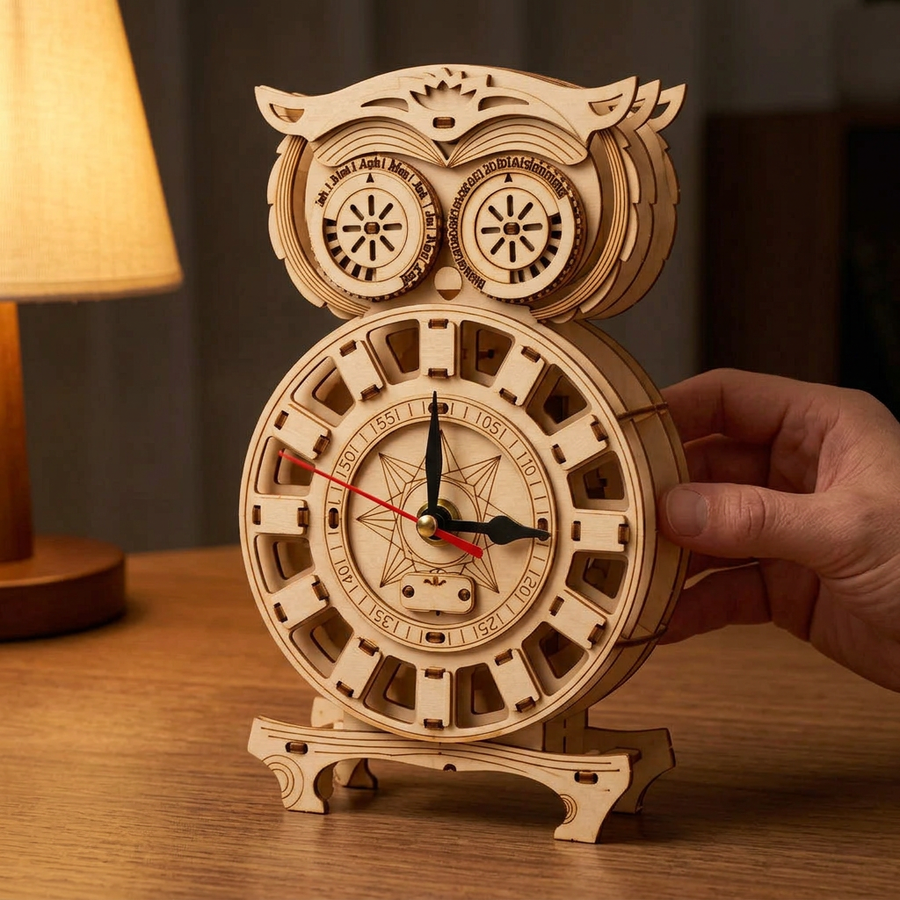 Step 3 of the build: Set it in motion – DIY Wooden Clock Kit — The Owl Pendulum Clock