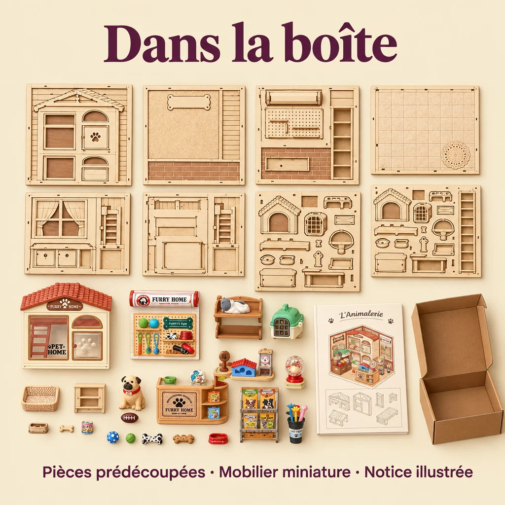 Contenu de la boîte du kit L'Animalerie