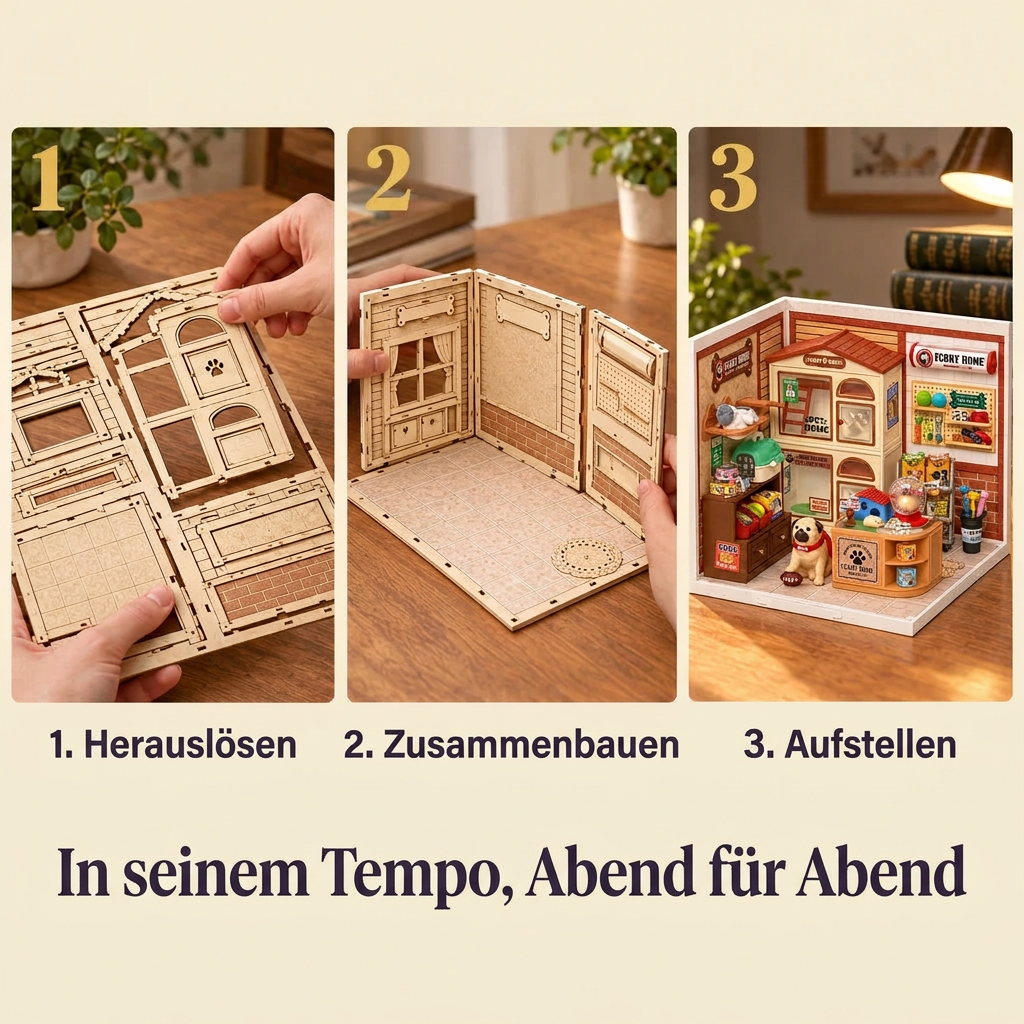Die Bauschritte von Zoohandlung