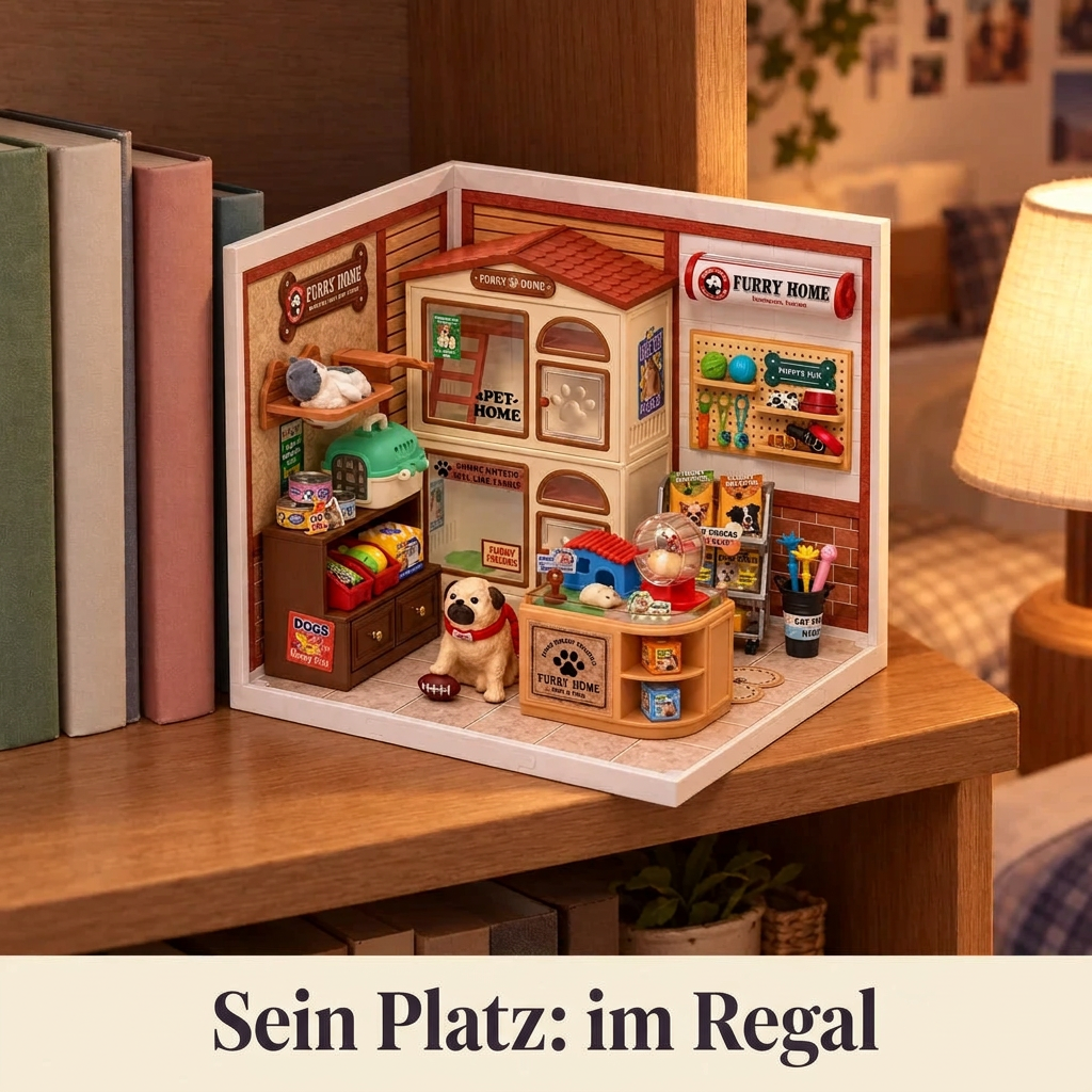 Zoohandlung im Regal