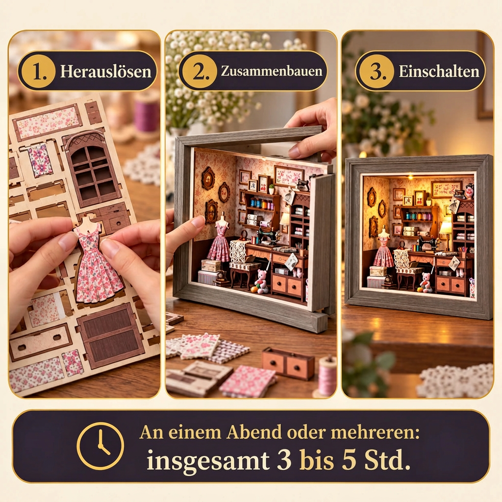 Die Bauschritte von Lilys Nähatelier