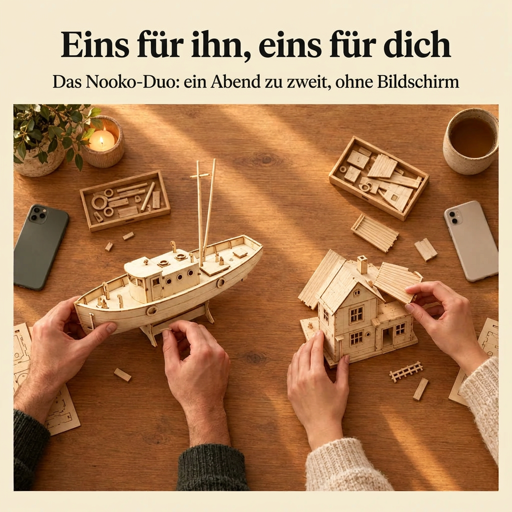 Zwei Personen bauen gemeinsam: das Nooko-Duo