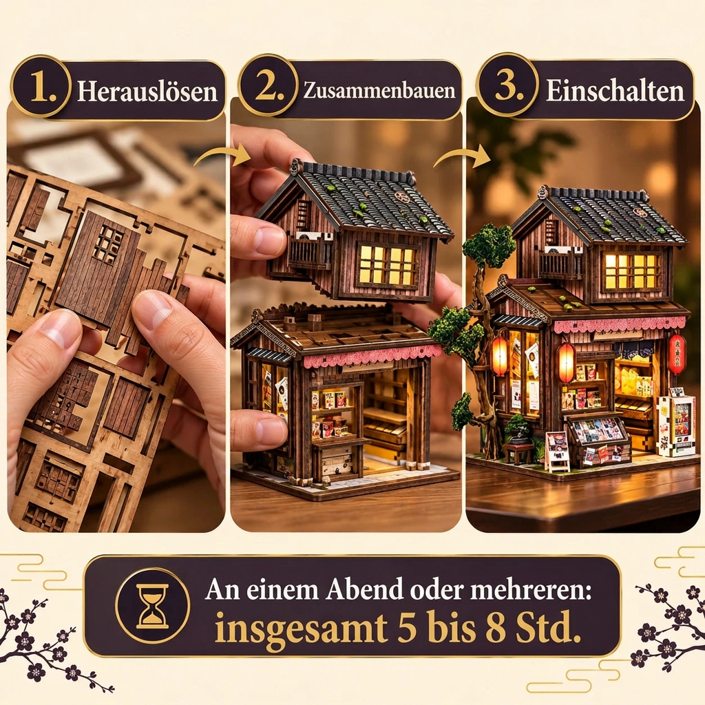 Die Bauschritte von Basar von Kyoto