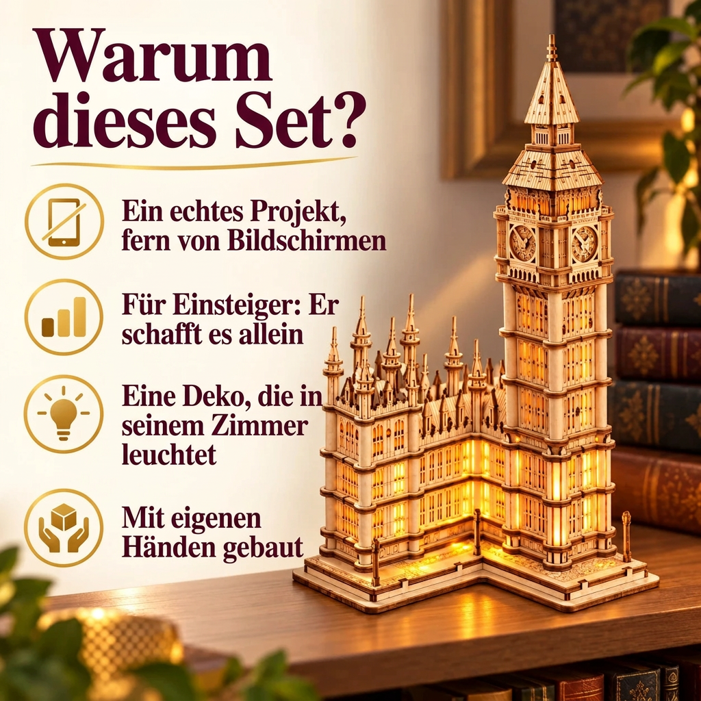Warum Leuchtender Big Ben: Bauzeit und Niveau