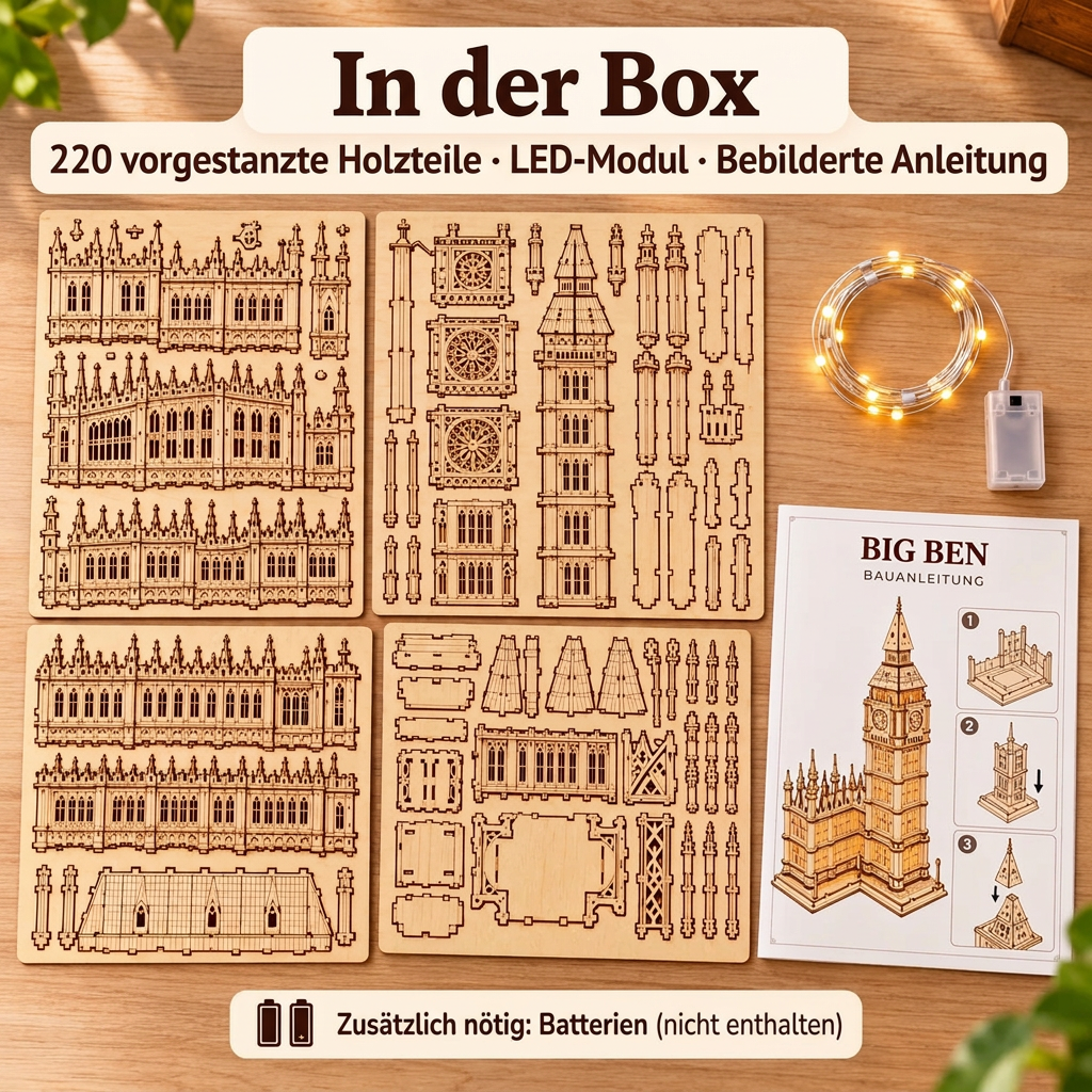 Inhalt des Sets Leuchtender Big Ben
