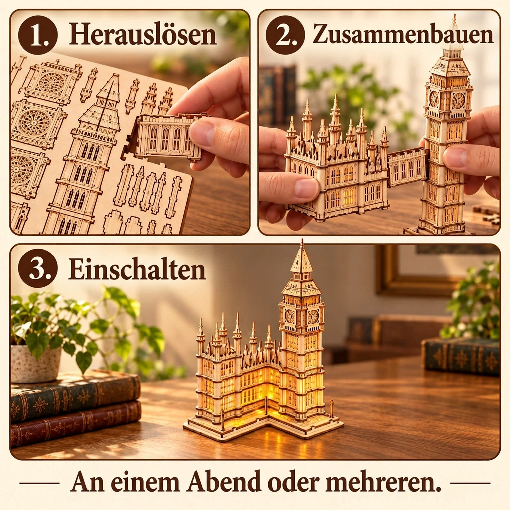 Die Bauschritte von Leuchtender Big Ben