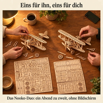 Zwei Personen bauen gemeinsam: das Nooko-Duo