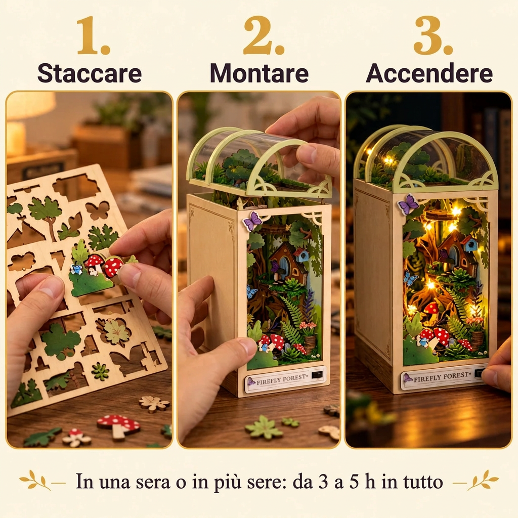Le fasi di montaggio di Bosco delle Lucciole