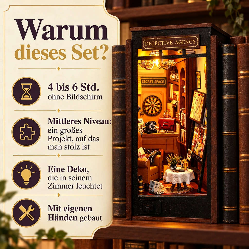 Warum Detektivbüro: Bauzeit und Niveau