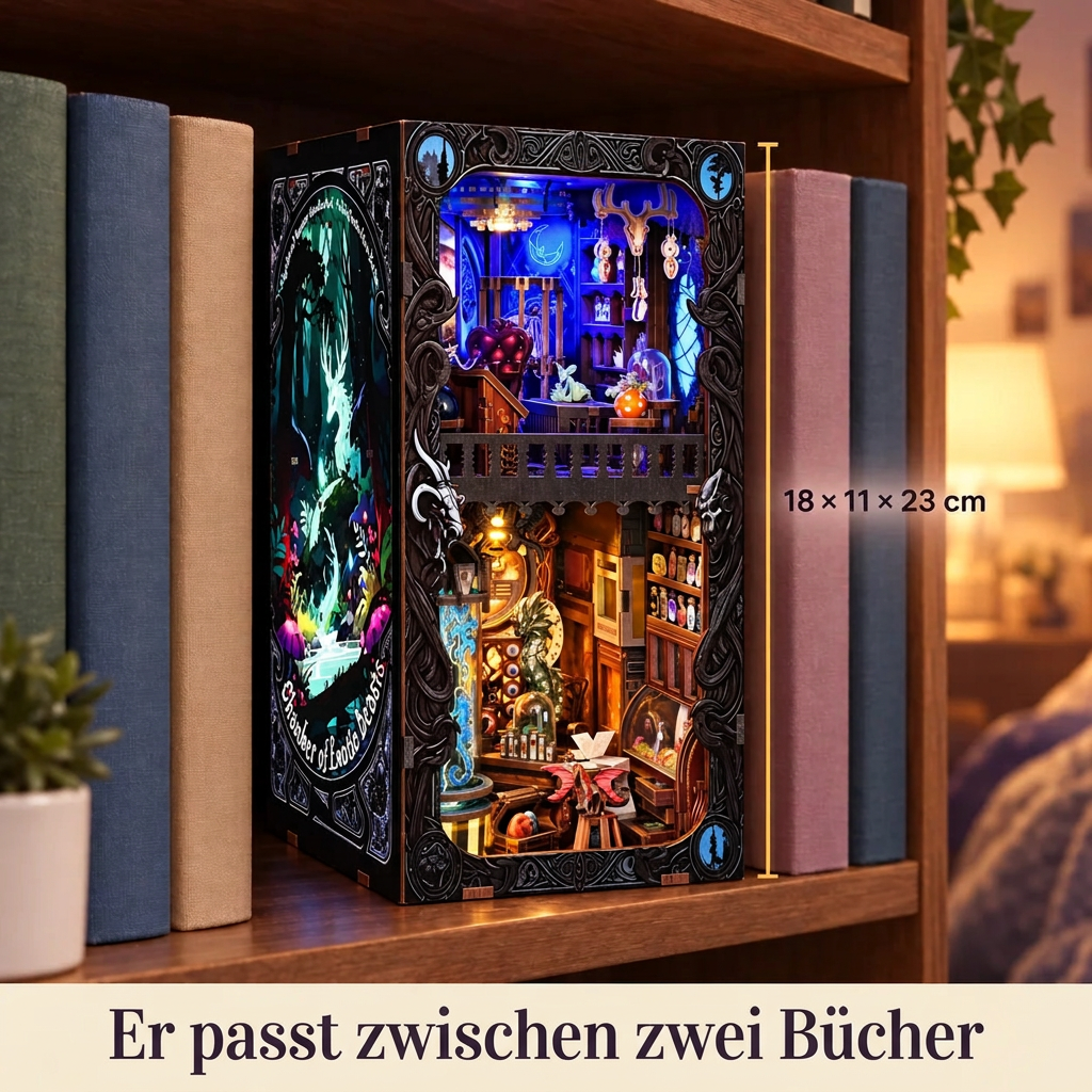Kabinett der exotischen Tiere im Regal