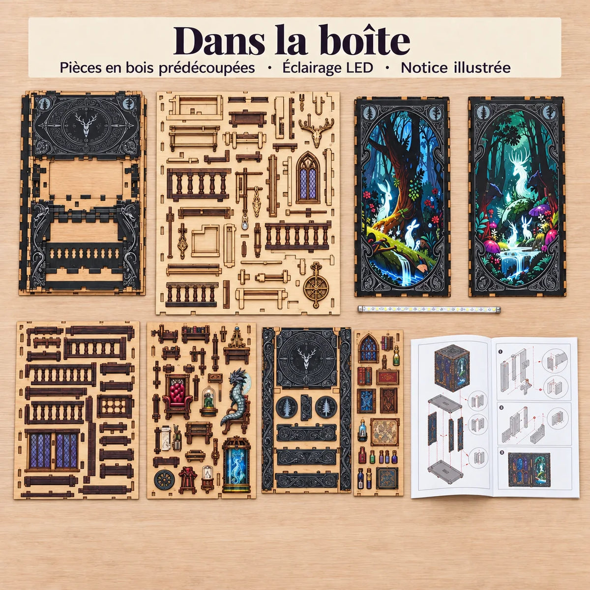 What's in the Cabinet of Exotic Creatures kit box