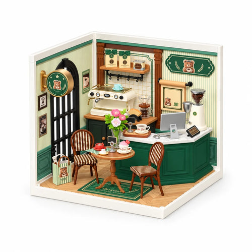 Café Little Bear von NOOKO, aufgebaut, auf weißem Hintergrund