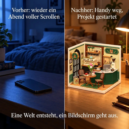 Vorher/Nachher: Handy weg, Aufbau von Café Little Bear