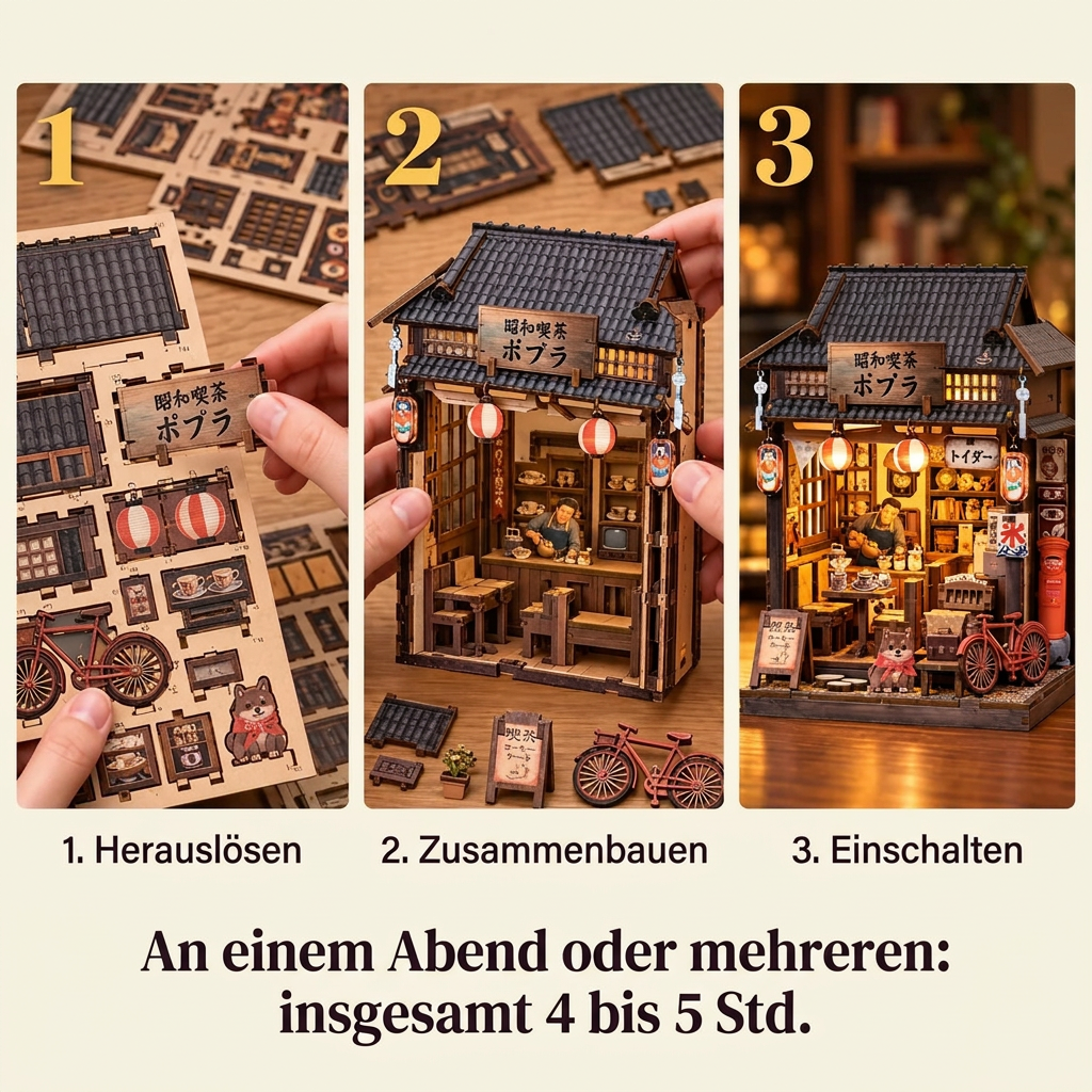 Die Bauschritte von Café Showa
