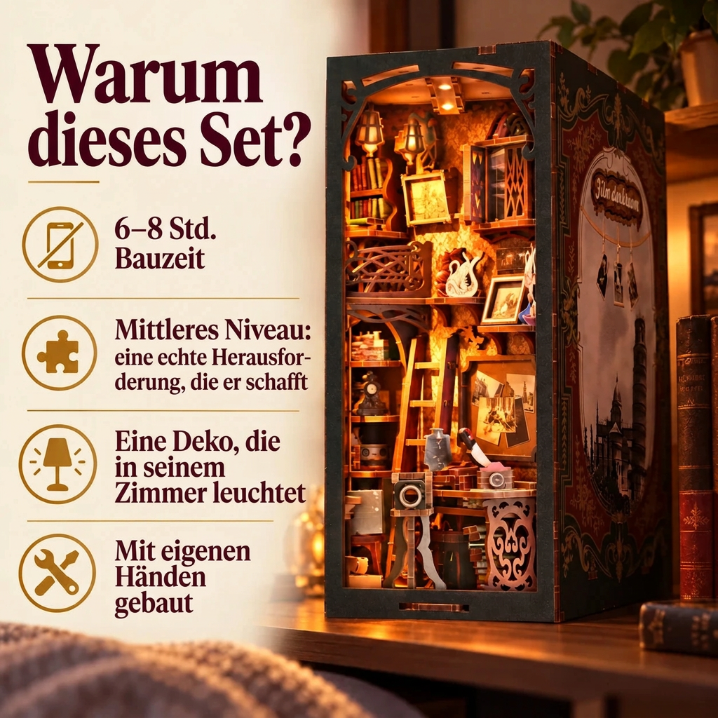 Warum der Book Nook Dunkelkammer: 6–8 Std. Bauzeit, mittleres Niveau