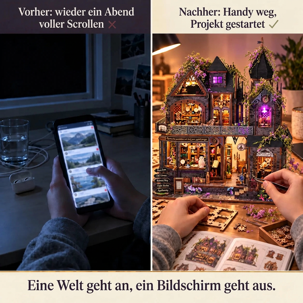 Vorher/Nachher: Handy weg, Aufbau von Schloss der Glyzinien