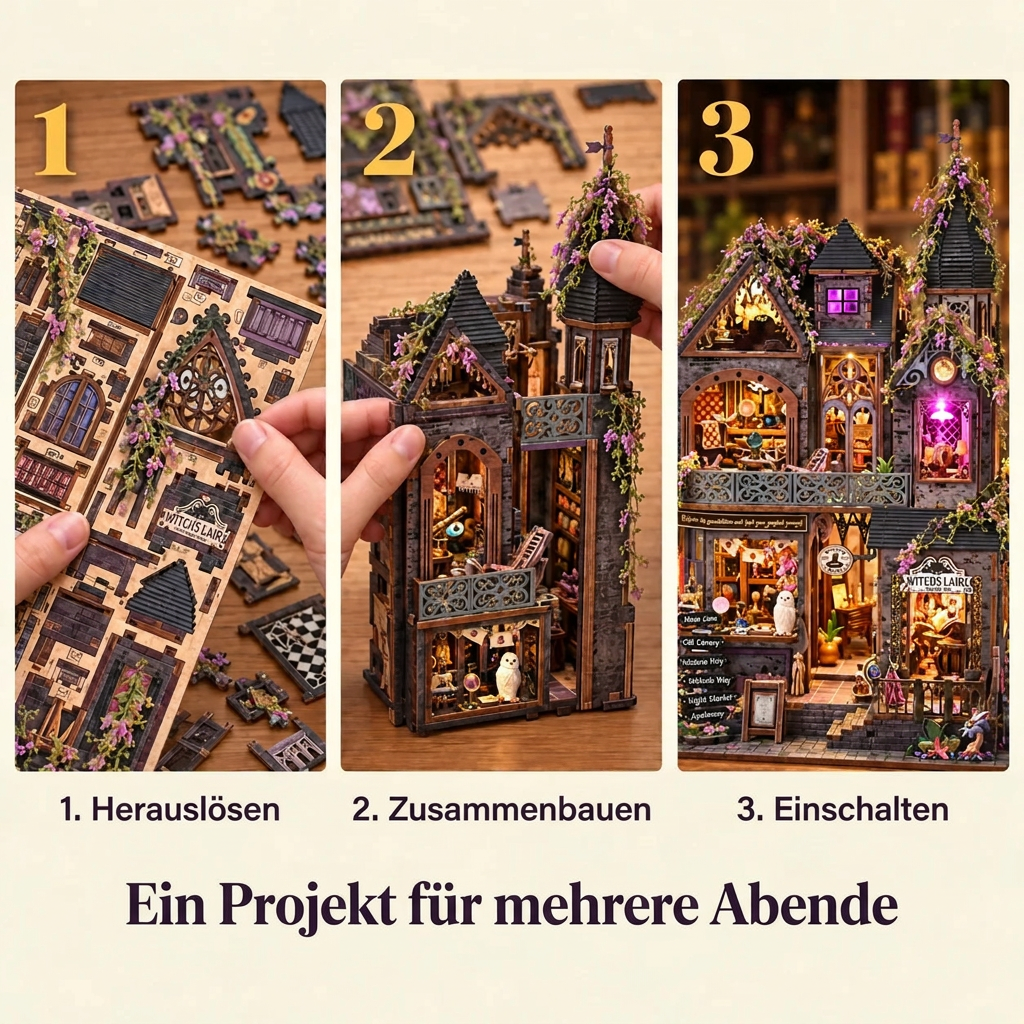 Die Bauschritte von Schloss der Glyzinien