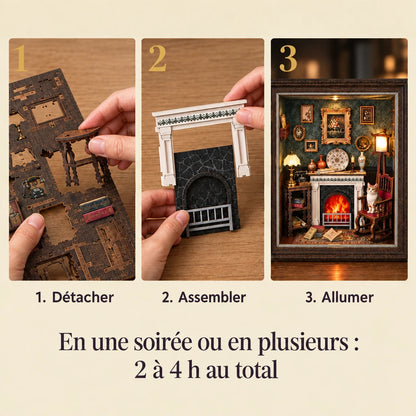 Les trois étapes de montage du Coin du Feu