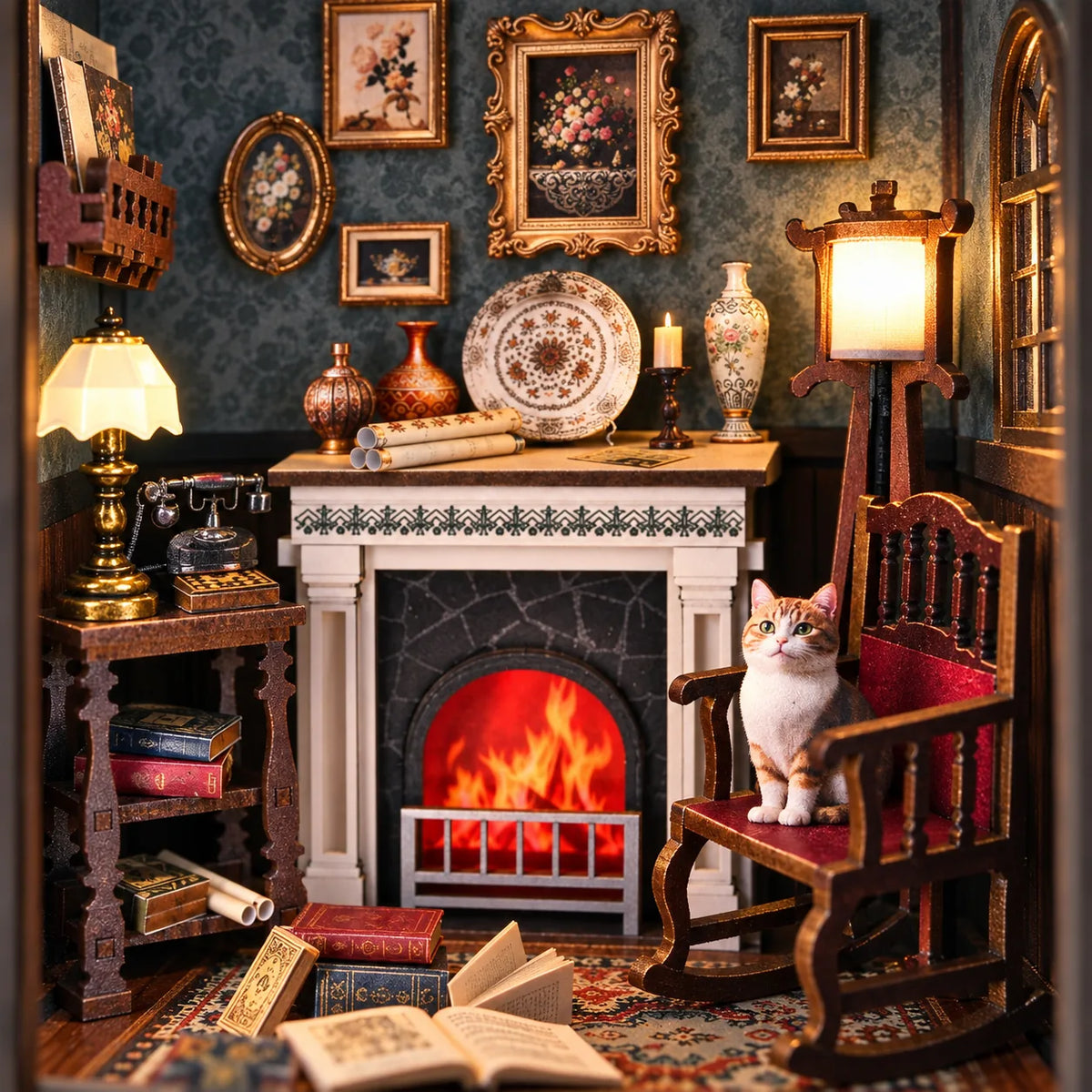 Vue immersive de l'intérieur chaleureux du Coin du Feu