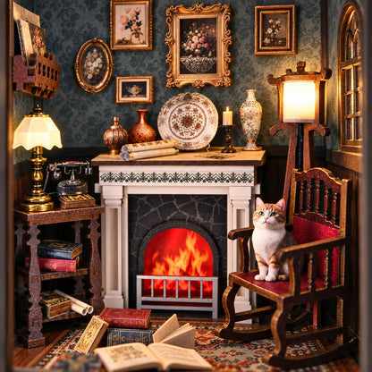Vue immersive de l'intérieur chaleureux du Coin du Feu