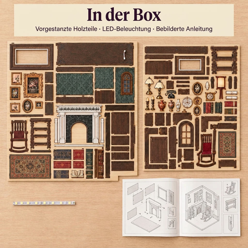 Inhalt des Sets Am Kaminfeuer