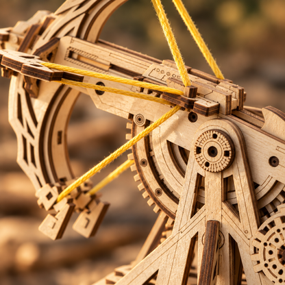 Detail macro des assemblages de charpente, des cordages et d une roue en bois