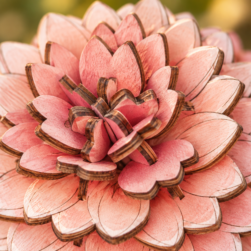 Detail macro du coeur de la fleur et de la superposition des petales
