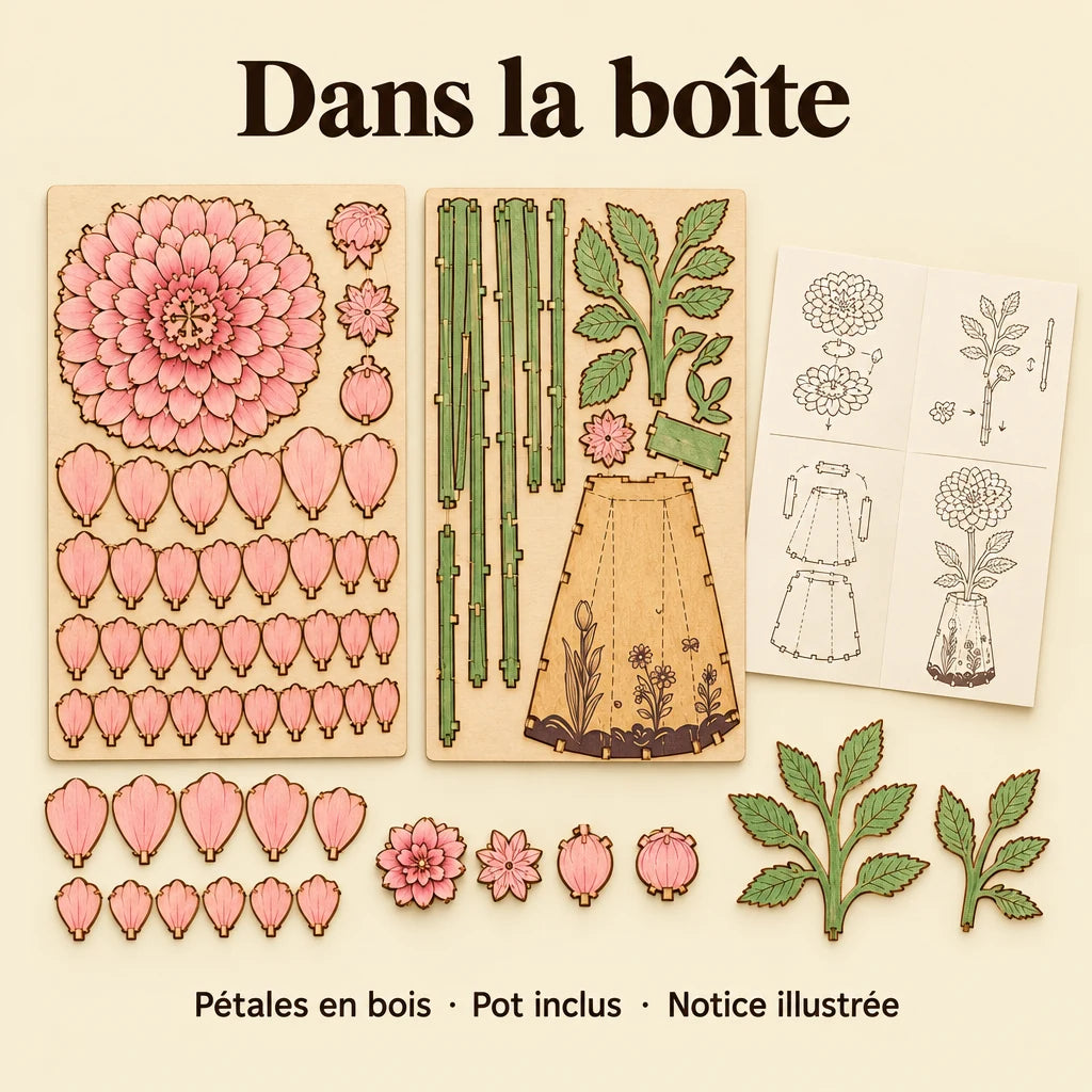 What's in the Dahlia kit box