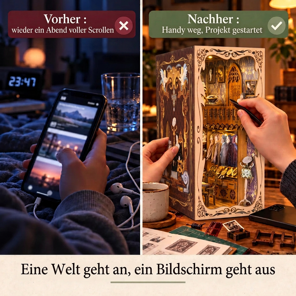 Vorher/Nachher: Handy weg, Aufbau von Ankleidezimmer der Herzogin