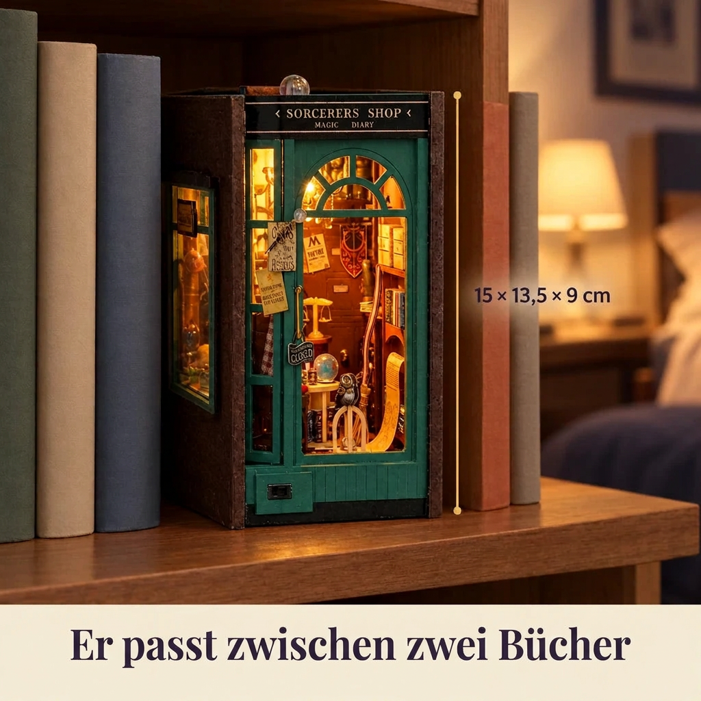 Laden des Zauberers im Regal