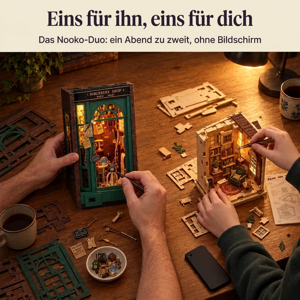 Zwei Personen bauen gemeinsam: das Nooko-Duo