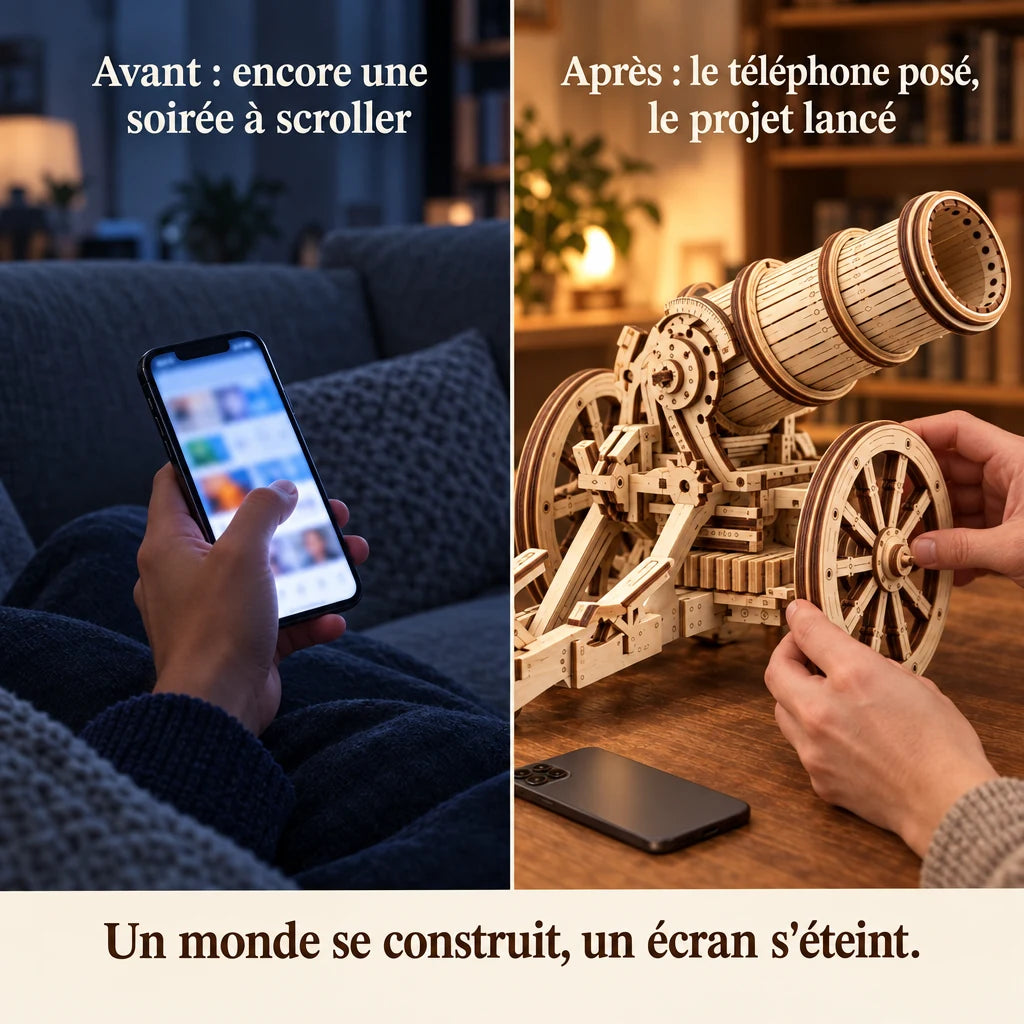 Avant après : du téléphone au montage de L'Engin de Siège à Roues