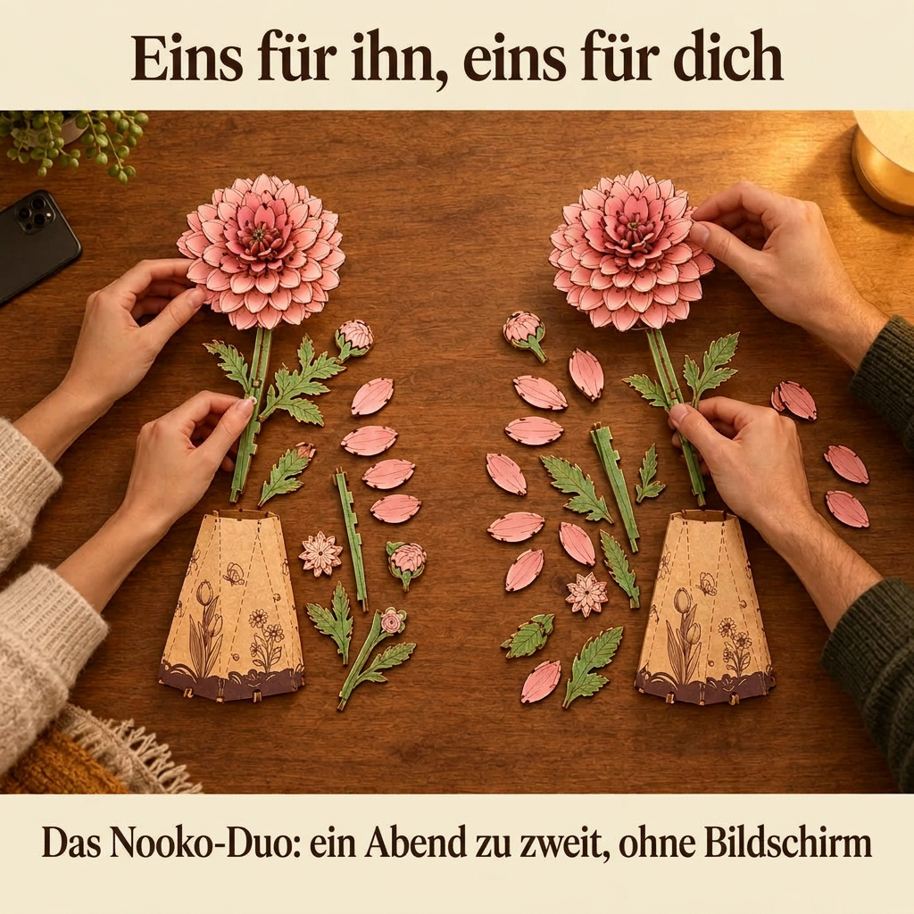 Zwei Personen bauen gemeinsam: das Nooko-Duo