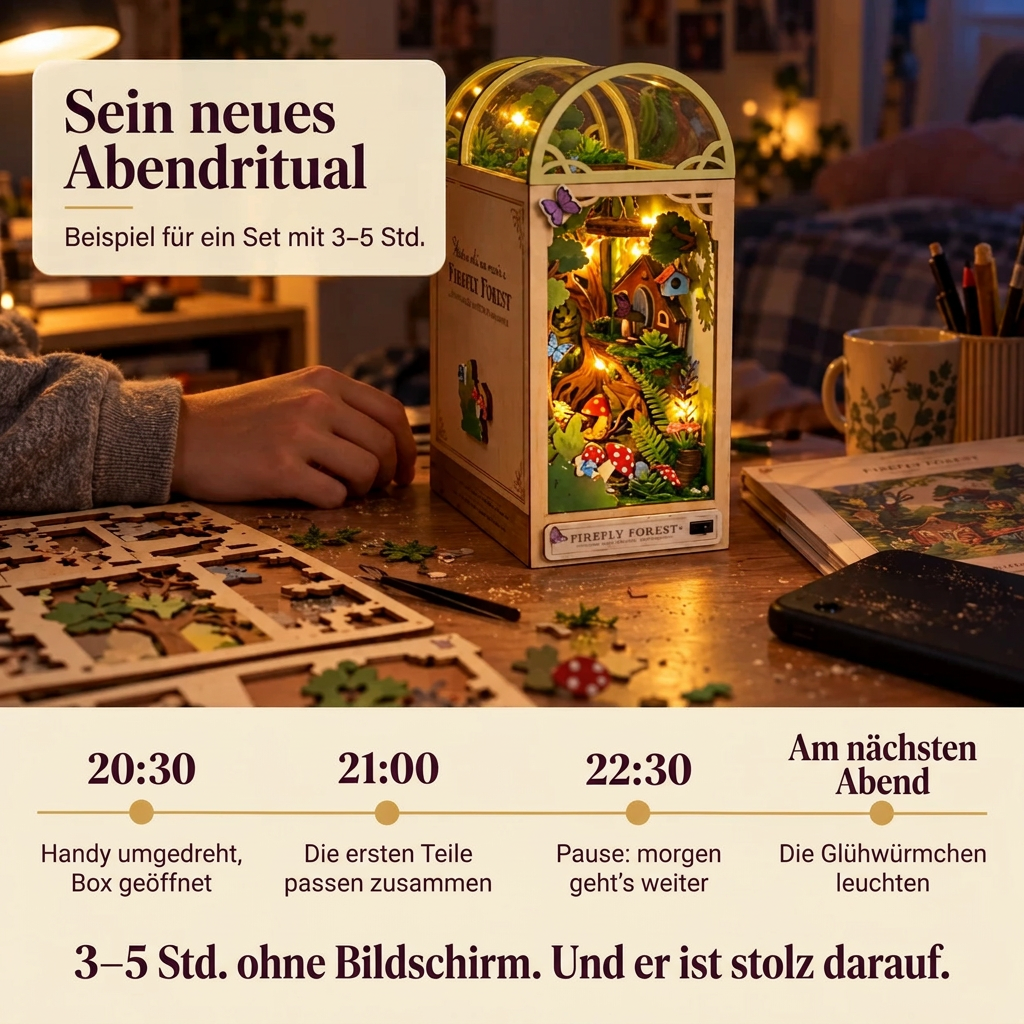 Ein Abend mit dem Glühwürmchenwald: vom Öffnen der Box bis zu den leuchtenden Glühwürmchen
