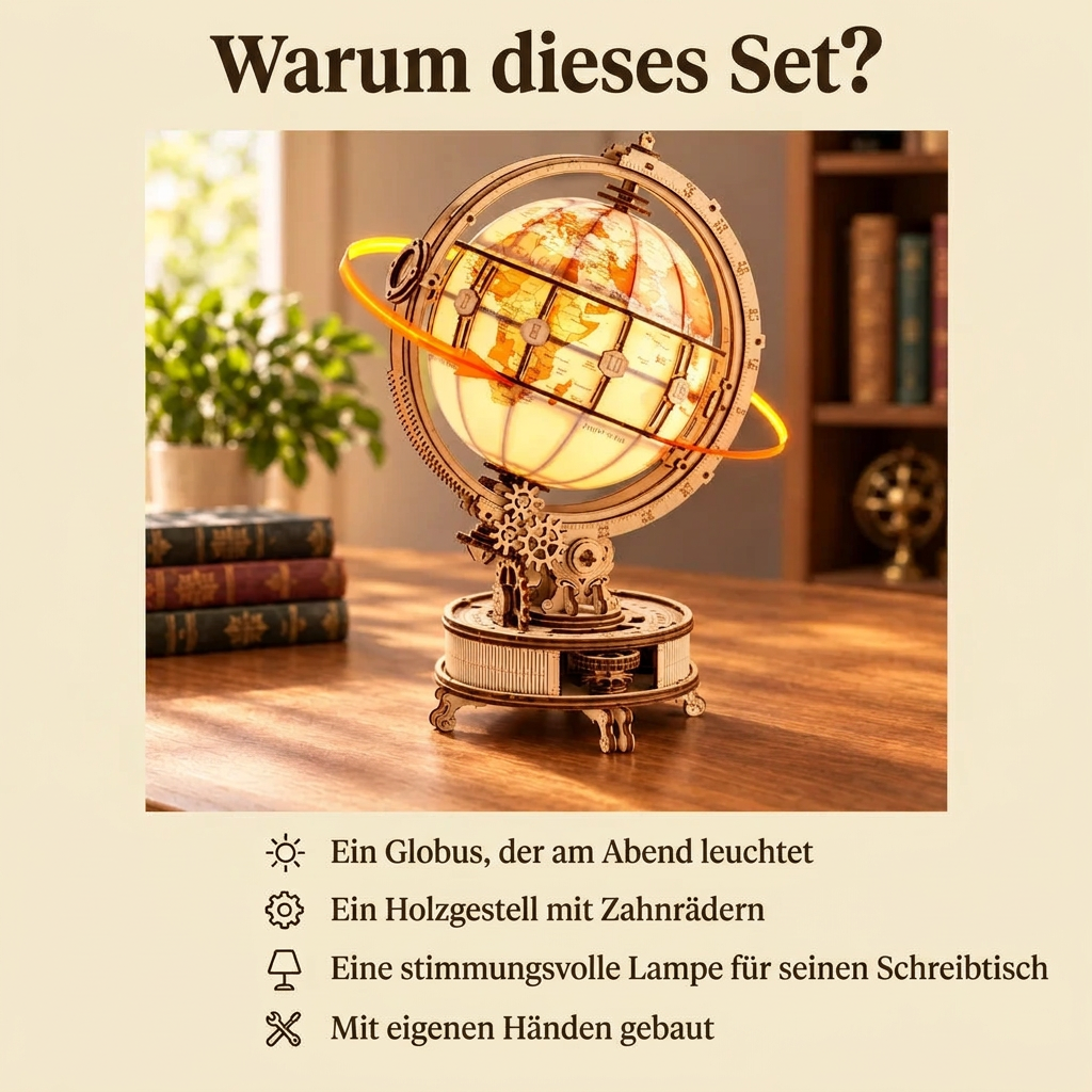 Warum Leuchtender Globus: Bauzeit und Niveau