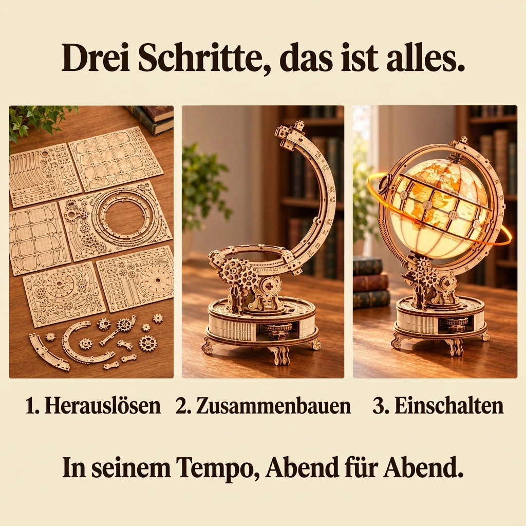 Die Bauschritte von Leuchtender Globus