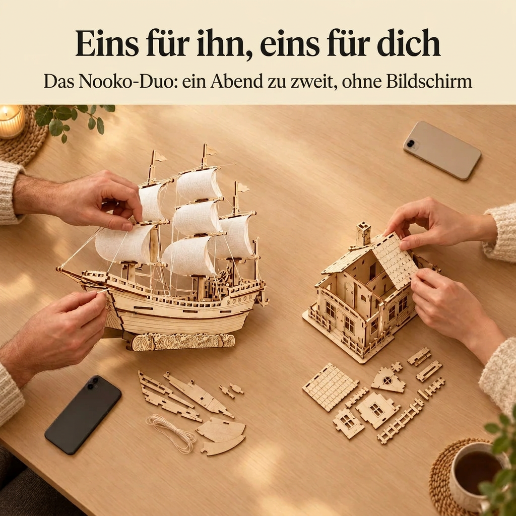 Zwei Personen bauen gemeinsam: das Nooko-Duo