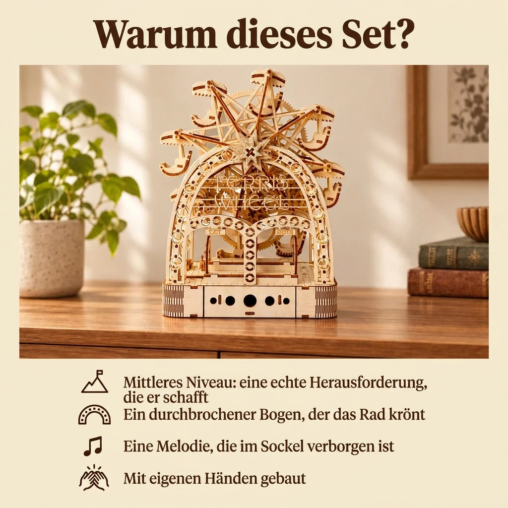 Warum Musikalisches Riesenrad unter dem Bogen: Bauzeit und Niveau
