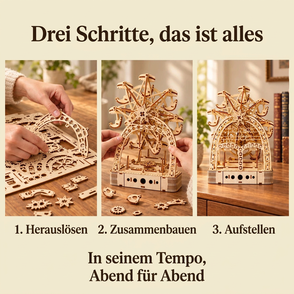 Die Bauschritte von Musikalisches Riesenrad unter dem Bogen