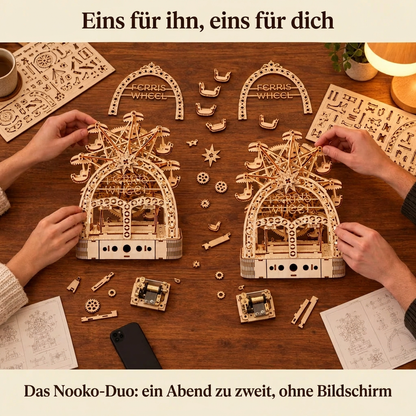 Zwei Personen bauen gemeinsam: das Nooko-Duo