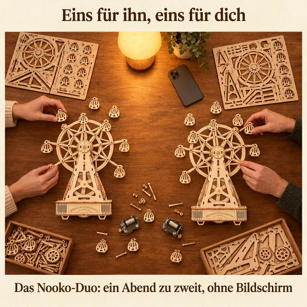 Zwei Personen bauen gemeinsam: das Nooko-Duo