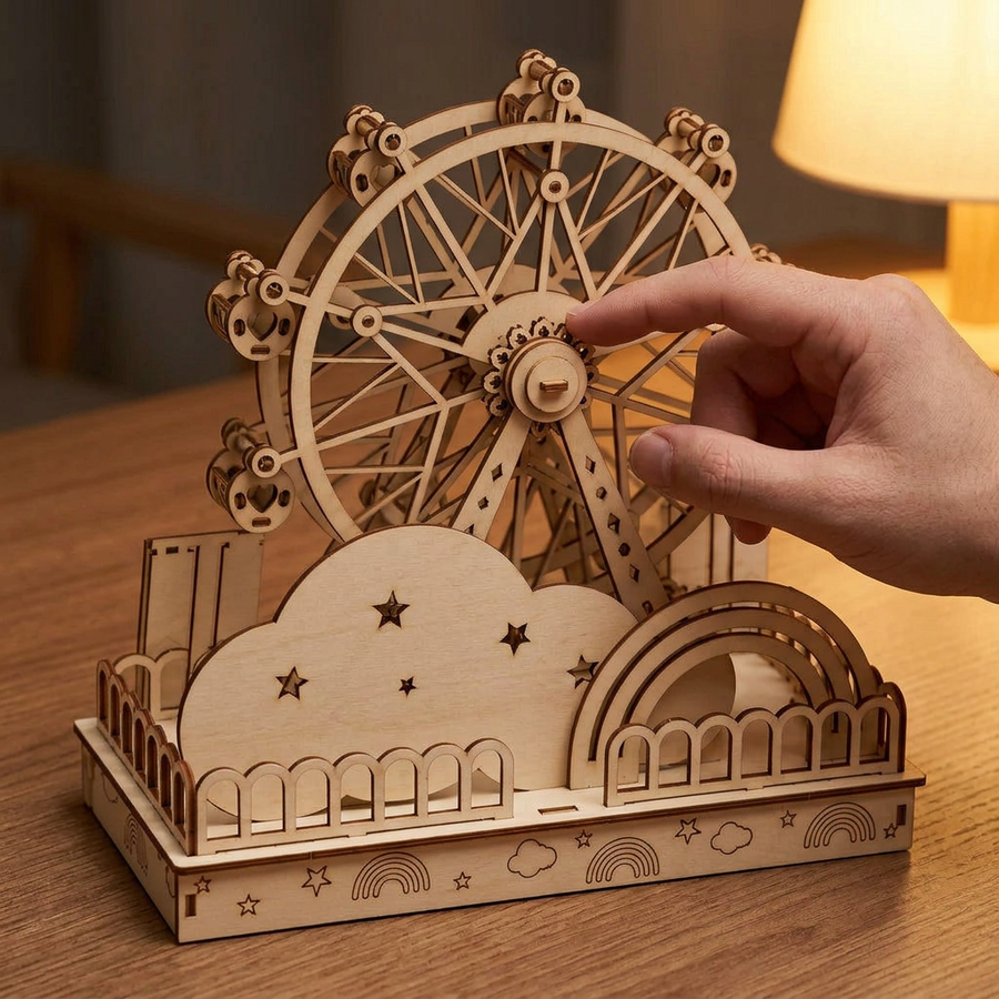 Step 3 of the build: Set it in motion – Wooden Ferris Wheel Kit — The Little Rainbow Ferris Wheel