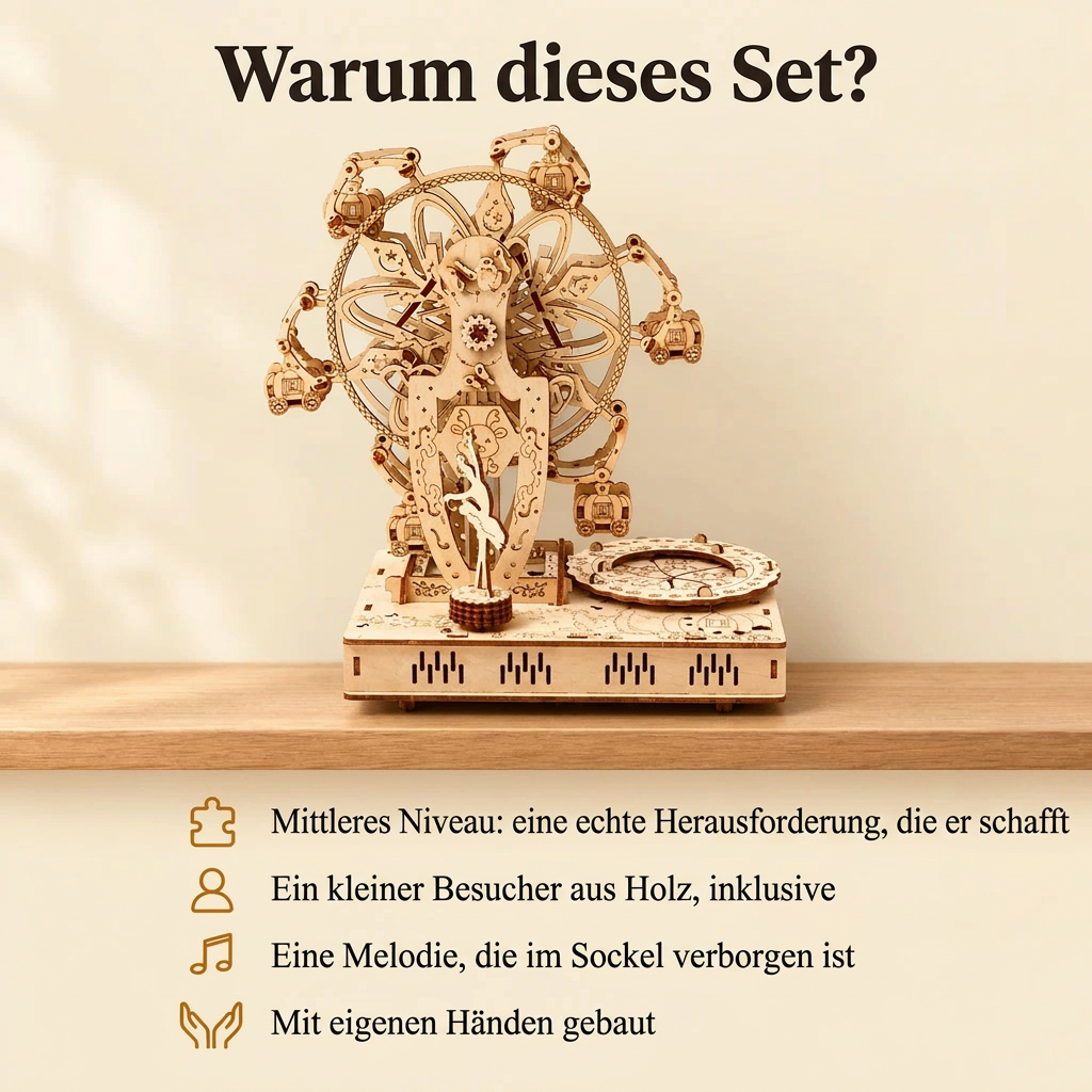Warum Musikalisches Riesenrad mit Figur: Bauzeit und Niveau