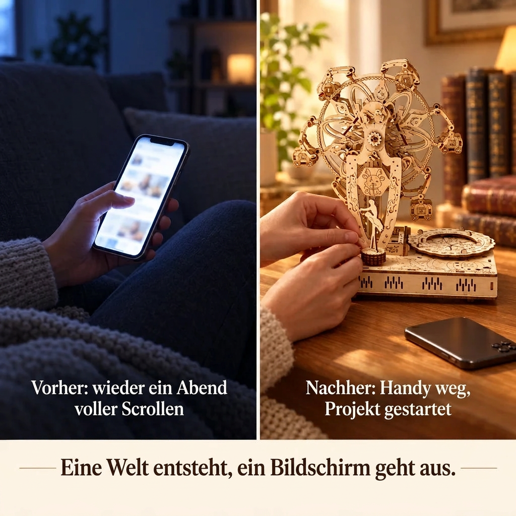 Vorher/Nachher: Handy weg, Aufbau von Musikalisches Riesenrad mit Figur