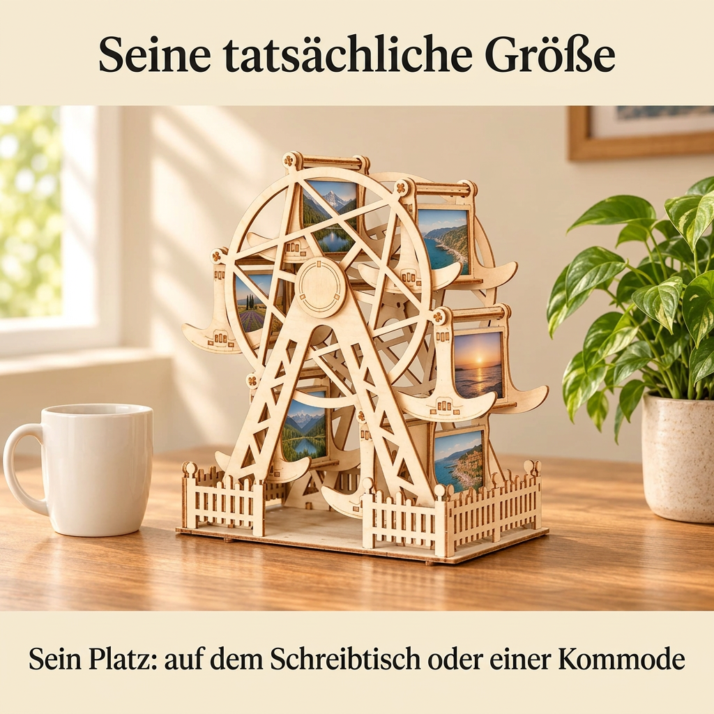 Riesenrad mit Fotohalter im Regal