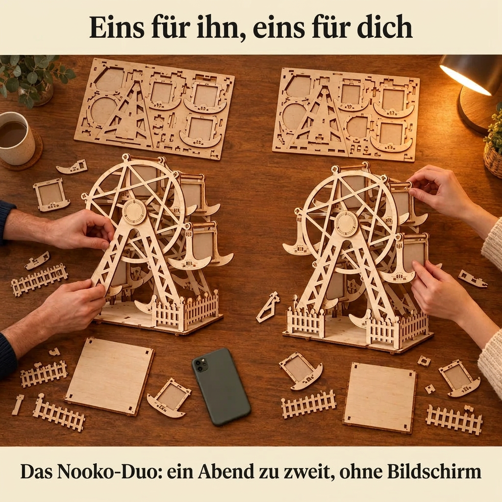 Zwei Personen bauen gemeinsam: das Nooko-Duo